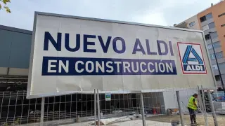Nuevo Aldi que se está construyendo en Zaragoza.