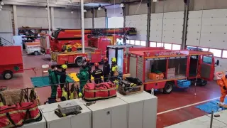 Curso de formación en el parque de bomberos de la DPH en Barbastro.