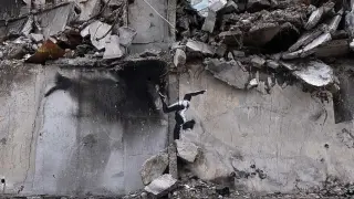 La intervención de Banksy en Ucrania.