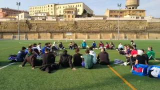 Estudiantes de la Facultad de Ciencias de la Salud y del Deporte de Huesca.