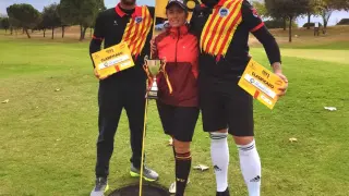 Thania Requena, Alberto Salazar y Chema Martínez, en el Mundial de Orlando
