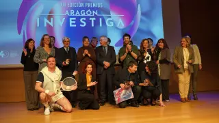 Premiados y organizadores, tras el acto de entrega de galardones celebrado en Caixafórum.