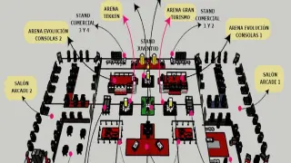 Plano del Retrogamer 2022 en la sala Multiusos del Auditorio.