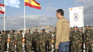 El presidente del Gobierno, Pedro Sánchez, visita este miércoles la Base Miguel de Cervantes, en Marjayun, (Líbano