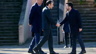 Cumbre hispanofrancesa: Aragonès saluda a Macron y Sánchez