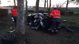 Imagen del vehículo tras el accidente mortal.