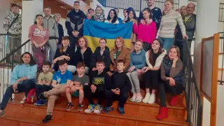 Grupo de refugiados ucranianos que han llegado a Andorra esta semana a través de la iniciativa de la empresa Forestalia