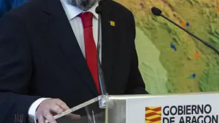Javier Lambán, este miércoles en la presentación del Plan Integral de Gestión de Emergencias de Aragón
