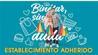 Cartel de los establecimientos adheridos a los Bonos Impulsa de Binéfar.