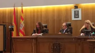 Imagen de la vista de la Audiencia Provincial de Huesca en la que se ha decidido suspender el juicio por la incomparecencia del acusado.