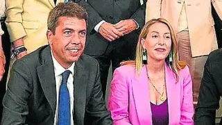 Azcón, junto al resto de barones territoriales, en la junta directiva nacional del PP celebrada el lunes.