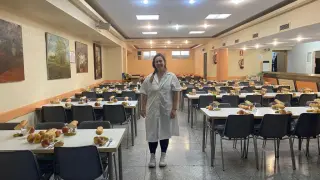 Sofía Mendoza, en el Comedor del Carmen, durante las horas de trabajo para la comunidad.
