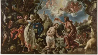 'El bautismo de Cristo', pintura de Juan de Pareja.