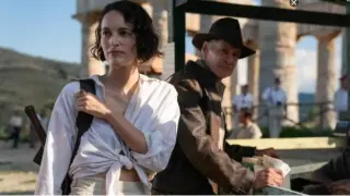 Phoebe Waller-Bridge y Harrison Ford, en un momento de la película.
