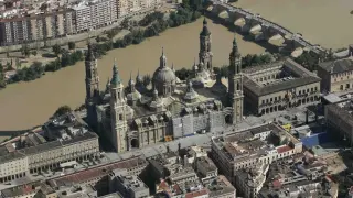 Vista aérea de la plaza del Pilar.