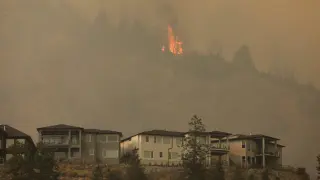 Uno de los incendios forestales en la ciudad canadiense de West Kelowna.