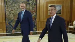 El rey Felipe VI recibe a Alberto Núñez Feijóo, el pasado martes en la Zarzuela.