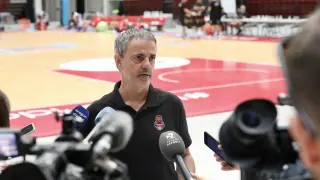 Rueda de prensa del entrenador del Casademont Zaragoza, Porfirio Fisac