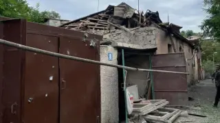 Fotografía de daños a la infraestructura civil del ataque parte de la operación "antiterrorista" que ha llevado a cabo Azerbaiyán este martes, en Nagorno Karabaj