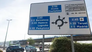 El nudo de la A-68 con la Z-40 es el cuarto tramo viario de mayor tráfico de Zaragoza.