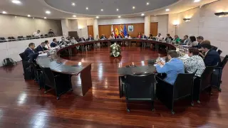 Imagen de la sesión del pleno de la Diputación Provincial de Huesca celebrada este jueves.