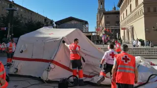 Dispositivo de Cruz Roja en las Fiestas del Pilar.