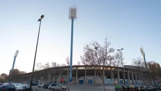 Vista del exterior del campo de fútbol de La Romareda