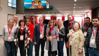 Miembros del PSOE-Aragón en el Comité Federal socialista en Madrid.