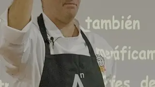 Javier Robles en el Topi, en las Jornadas 'Aragón, alimentos nobles' en escuelas de hostelería.
