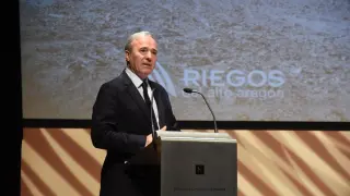 Jorge Azcón en la 25ª Jornada Informativa de Riegos del Alto Aragón en Huesca.