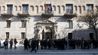Imagen de archivo de una movilización de jueces y magistrados de Zaragoza frente al Tribunal Superior de Juticia de Aragón