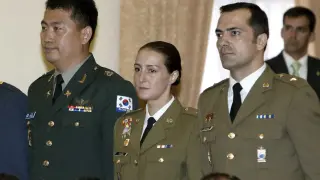 Foto de achivo de la entonces comandante María Gracia Cañadas Gracia Baquero, en 2009, cuando fue la primera mujer oficial del Estado Mayor.