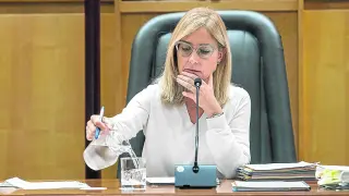 La concejal de Hacienda, Blanca Solans, en la comisión de Hacienda del pasado octubre