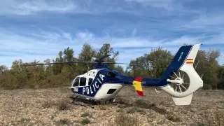 Imagen del helicóptero que ha localizado el cuerpo.