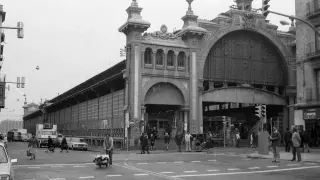 Aspecto que lucía la fachada del mercado en 1960.