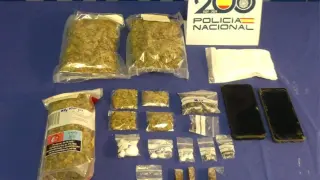 Drogas intervenidas por la Policía Nacional en Jaca.