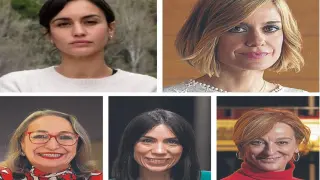 En el sentido de las agujas del reloj, desde arriba: Megan Montaner, Alexandra Jiménez, Ana Labordeta, Itziar Miranda y Luisa Gavasa.