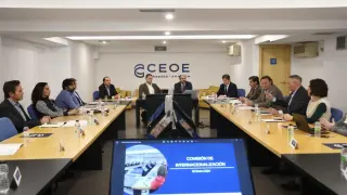Reunión de la comisión de Internacional de CEOE Aragón, este juevez.