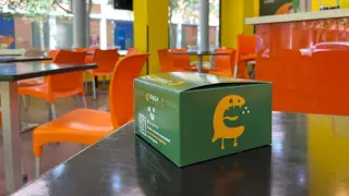 Caja de hamburguesas de Bunga Burger, en el Arrabal de Zaragoza.
