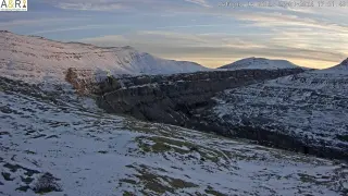 Una imagen desde la webcam del refugio de Góriz, sin apenas nieve en el valle de Ordesa.