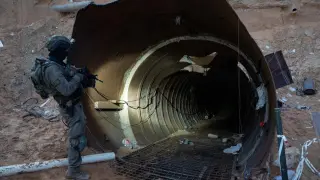 Uno de los túneles excavados por Hamás en la franja de Gaza.