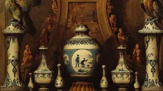 Imagen de la portada del libro de Carmen Abad 'Lujo de comodidad' con una decoración de moda en el siglo XVIII.
