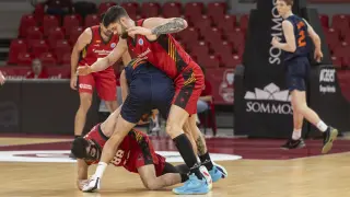 Partido Casademont Zaragoza-Gravelines Dunkerque, de la FIBA Europe Cup, en el pabellón Príncipe Felipe