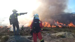 Simulacro de incendio en el Pirineo.