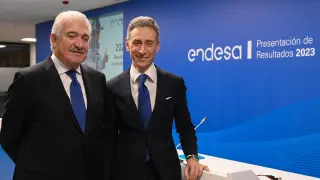 José Bogas, consejero delegado de Endesa, y Marco Palermo, director general económico-financiero