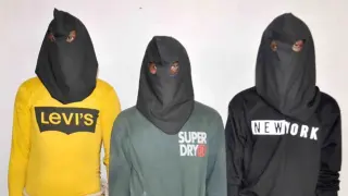 Foto divulgada por la Policía de Dumka de los tres acusados detenidos por el ataque y la violación INDIA VIOLACIÓN