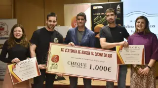 Ganadores del XXI Certamen de Aragón de Cocina Salada 'Lorenzo Acín' de 2024, en Huesca.