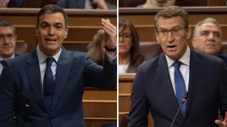 Pedro Sánchez y Alberto Núñez Feijóo intervienen en el Congreso.