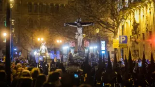 Fotos de la procesión del Silencio en la Semana Santa 2024 de Zaragoza.