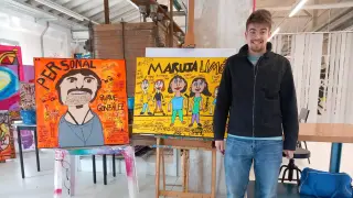 Martín Giménez es un joven zaragozano con autismo que es pintor y músico.